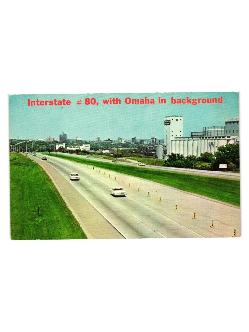 Vintage Greetings Omaha Interstate 80 Postcard Published Dunlap-Henline Nebraska